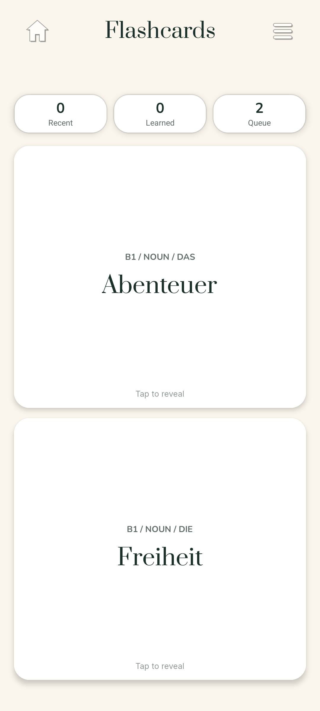 Saymo vocabulary flashcards